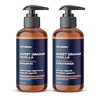 Sweet Orange Vanilla Shampoo & Conditioner Set – Natural Moisturizing, For Dry & Damaged Hair – Sulfate & Paraben Free – For Colour Treated Hair – 16oz