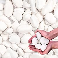 20lb White River Rocks for Landscaping-Polished Pebbles for Plants-Garden Decorative Stones-1-2