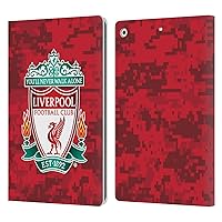 Head Case Designs Officially Licensed Liverpool Football Club Home Red Crest Digital Camouflage Leather Book Wallet Case Cover Compatible with Apple iPad 10.2 2019/2020/2021