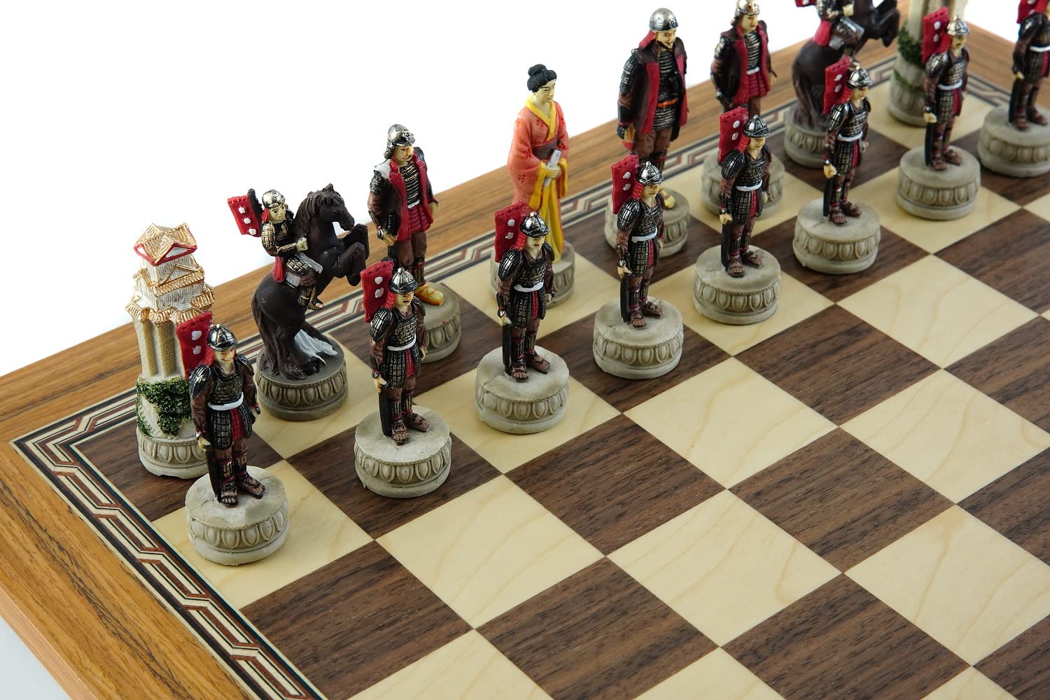 Japanese Samurai Chessmen & Fulton Street Chess Board from Spain.