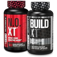 Jacked Factory Muscle Builder Supplement Stack - Build-XT Muscle Builder & N.O. XT Nitric Oxide Boosting Agent for Dual Muscle Building Support (60 Day Supply)