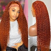YMS Orange Ginger Wigs for Black Women Human Hair 150% Density Lace Front Wigs Human Hair Glueless Wigs Human Hair Pre Plucked (14 Inch,Orange Ginger)