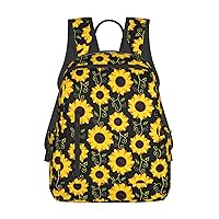 BREAUX Stylish Floral Sunflower Print Large-Capacity Backpack, Simple And Lightweight Casual Backpack, Travel Backpacks
