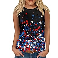 4Th of July Tank Tops for Women Workout, Patriots Tank Top American Flag Western Tank Top Women 4Th of July Tank Tops Summer Trendy Patriotic American Flag Print Country Camis (2-Black,M)