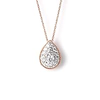10k Gold 1/2ct. T.W.Diamond Pear-Shaped Frame Pendant Necklace for Women(I-J, I2)