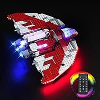 LED Lighting Kit for Lego Star Wars Ahsoka Tano’s T-6 Jedi Shuttle 75362, LED Light Compatible with Lego 75362 Building Block Models (Remote Control Version)