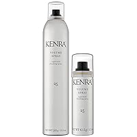 Kenra Volume Spray 25 Bundle 80% | Super Hold Finishing & Styling Hairspray | Flake-free & Fast-drying | Wind & Humidity Resistance | All Hair Types | 10 oz + Travel 1.5 oz