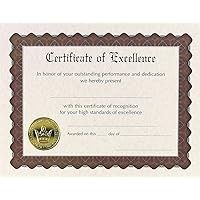 Great Papers! Certificate of Excellence, Gold Foil, Embossed, for Awards and Recognition, 180 GSM 8.5” x 11”, Pack of 6