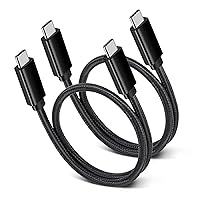 USB C to USB C Cable 1.5ft, Short 100W USBC 3.1 Gen2 Power Delivery Compatible with SSD Hard Drive,MacBook,iPad Pro,PD Docking Station,4K Monitor,Pixel,Galaxy,iPhone 15 Pro Max,2-Pack(Black)