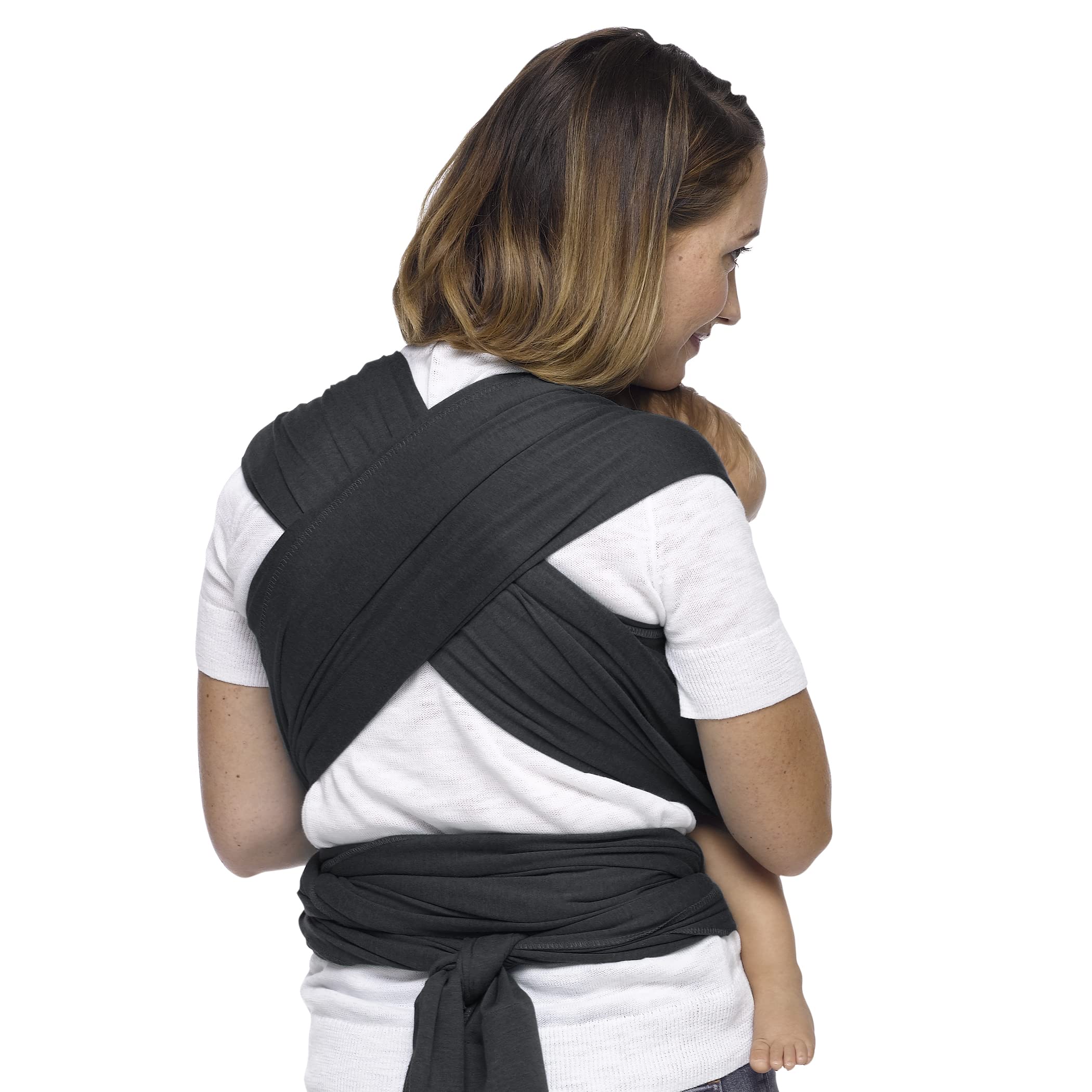 Moby Wrap Baby Carrier | Evolution | Baby Wrap Carrier for Newborns & Infants | #1 Baby Wrap | Baby Gift | Keeps Baby Safe & Secure | Adjustable for All Body Types | Perfect for Mom & Dad | Charcoal