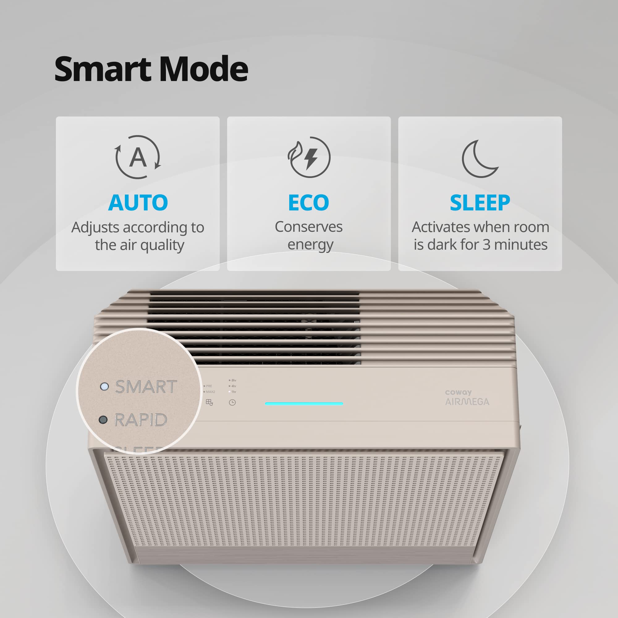 Coway Airmega 250 Smart Air Purifier, True HEPA Air Purifier with Smart Technology, Covers 930 sq. ft.