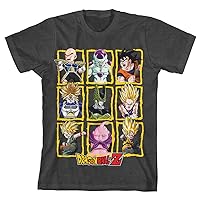 Dragon Ball Z Boxed Characters Boy's Charcoal Heather T-Shirt