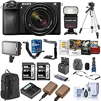 Sony Alpha a6700 Camera with E 18-135mm f/3.5-5.6 OSS Lens Bundle with Backpack, 2X 128GB SD Card, Card Reader, Corel Mac & PC Software Kit, 2X Extra Battery, Charger, Tripod, and More (15 Items)