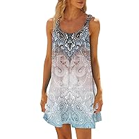 Womens Summer Casual Beach Dresses 2024 Sleeveless Fashion Mini Dress Halter Neck Dresses Sundresses