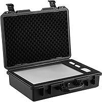 Waterproof Hard Case, 19 x 14 x 5 Inches, with Customizable Foam, Portable Protective Hard Camera Case, Shockproof for Laptop, Pistol, Camera, and More, Black