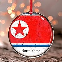 Christmas Ornaments 2023 North Korea Acrylic Ornament Keepsake World State Map Flag Souvenir Global World Flag Travel Trip Keepsake Collectible Gift Tree Decoration Stocking Name Tag Transparent