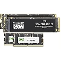 NEMIX RAM 32GB (2X16GB) DDR4 2666MHZ PC4-21300 ECC SODIMM KIT and Qty 2 1TB M.2 2280 NVMe Gen4 SSD Cache Drives Compatible with Synology Diskstation DS923+