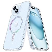 BENTOBEN Magnetic for iPhone 15 Plus Case, Clear Crystal Glitter Phone Case [Compatible with MagSafe] Shockproof Sparkly Cute Women Girl Protective Cover Case for iPhone 15 Plus 6.7 inch,Clear Glitter