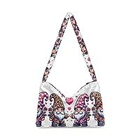 Ladies Soft Plush Underarm Bag Valentine-heart-leopard-pink Fluffy Shoulder Bag Women Furry Purse Handbag