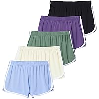 5 Pack: Girls' Dry-Fit Active Athletic Dolphin Shorts (Ages 4-16)