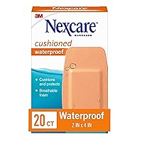 Nexcare Waterproof Cushioned Bandages, Knee & Elbow, 2 x 4 in, 20 Count