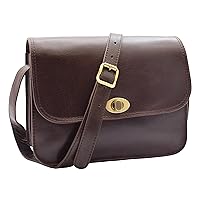 DR356 Women's Crossbody Bag Real Leather Messenger Brown