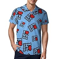 I Love My Mom Men Polo Shirt Short Sleeve Golf Polo Shirt Athletic Casual T Shirts