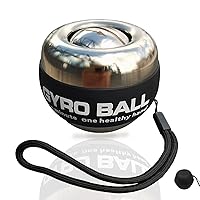 All-Metal Power Gyro Ball,Weighted Auto-Start Hand Wrist Forearm Trainer and Strengthener for Exercise Joint and Muscle with Ball Bag