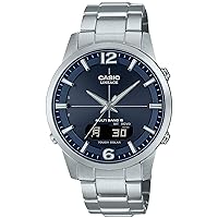 Casio LCW-M170D-2AJF [Solar Radio Clock Lineage] Stainless Steel Band Watch Imported from Japan Jan 2023 Model, navy / silver