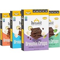 Bantastic Brownie Keto Snack Variety Pack (Double Chocolate, Mint, Coconut, Caramel) - Crunchy Thin Low Carb, Sugar-Free, Gluten-Free, Dairy-Free Brownies Healthy Snack, 3 Oz Ea (Pack of 4)