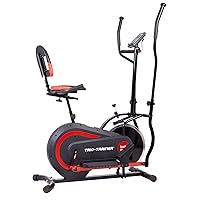 [BODY POWER] - 2nd Gen, PATENTED 3 in 1 Exercise Machine, Elliptical with Seat Back Cushion, Upright Cycling, and Reclined Bike Modes - Digital Computer Targets Different Body Parts, BRT5118