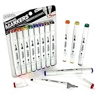 ArtSkills Artists Alcohol Markers Set, Blendable Dual Tip Markers Permanent Marker Set for Adult Coloring, Drawing, 8-Count