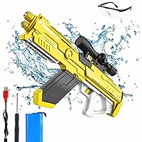 Electronic Powerful Water Gun,Electric Squirt Gun, with ABS Material 1100cc Large Capacity Strong 49 Ft Long Rang Shooting for Summer Water Toys Gun Kids Adults