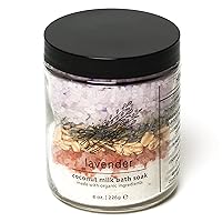 Hemlock Park Coconut Milk Bath Soak | Organic Coconut Milk, Botanicals, Dead Sea, Epsom, and Himalayan Pink Mineral Salts (Lavender, 8 oz)