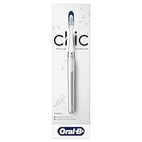 Oral-B Clic Toothbrush, Chrome White, with 1 Replaceable Brush Head and Magnetic Holder