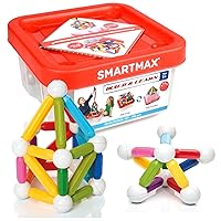 SmartMax - Build & Learn, Magnetic Discovery Construction Set with 2D & 3D Challenges, 100 Pieces, 1+ Years