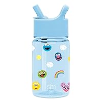 Simple Modern Sesame Street Kids Water Bottle Plastic BPA-Free Tritan Cup with Leak Proof Straw Lid | Reusable and Durable for Toddlers, Boys | Summit Collection | 12oz, Sesame Street Pals