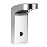 Moen 8551 Mpower Sensor Operated Single Mount Above Deck Lavatory High Arc Battery Powered Non Mixing Faucet, Chrome, 1.25