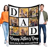 Blanket Gifts for Dad from Daughter Or Son Customized Blanket with Photo Personalized Blankets with Picture Birthday Gifts for Dad Father's Day Husband Customized Blanket