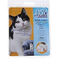 Soft Claws for Cats & Kitty - CLS (Cleat Lock System), Essentials for Kitten's First Year (20 Kitten Caps, 20 Small Caps), Color: Clear