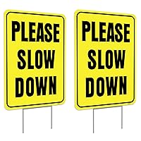 2PC Please Slow Down Signs with Stake, 13