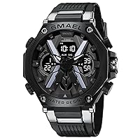 Men's Watches Sports Outdoor Waterproof Military Watch Date Multi Function Tactics LED Face Alarm Stopwatch for Men 8087