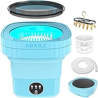 Portable Washing Machine, Mini Washing Machine Foldable, 6.5L Small Washer Machine and Dryer, Intelligent Bucket Laundry Machine with 3 Modes Deep Cleaning for Baby Clothes, Underwear, Socks, Travel
