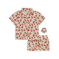 Girls' 2-Piece Berry Coat Style Pajamas Set