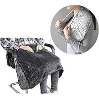 MAXTID Weighted Lap Blanket 39in x 23in 8 Lbs + Weighted Shoulder Wrap 4 lbs