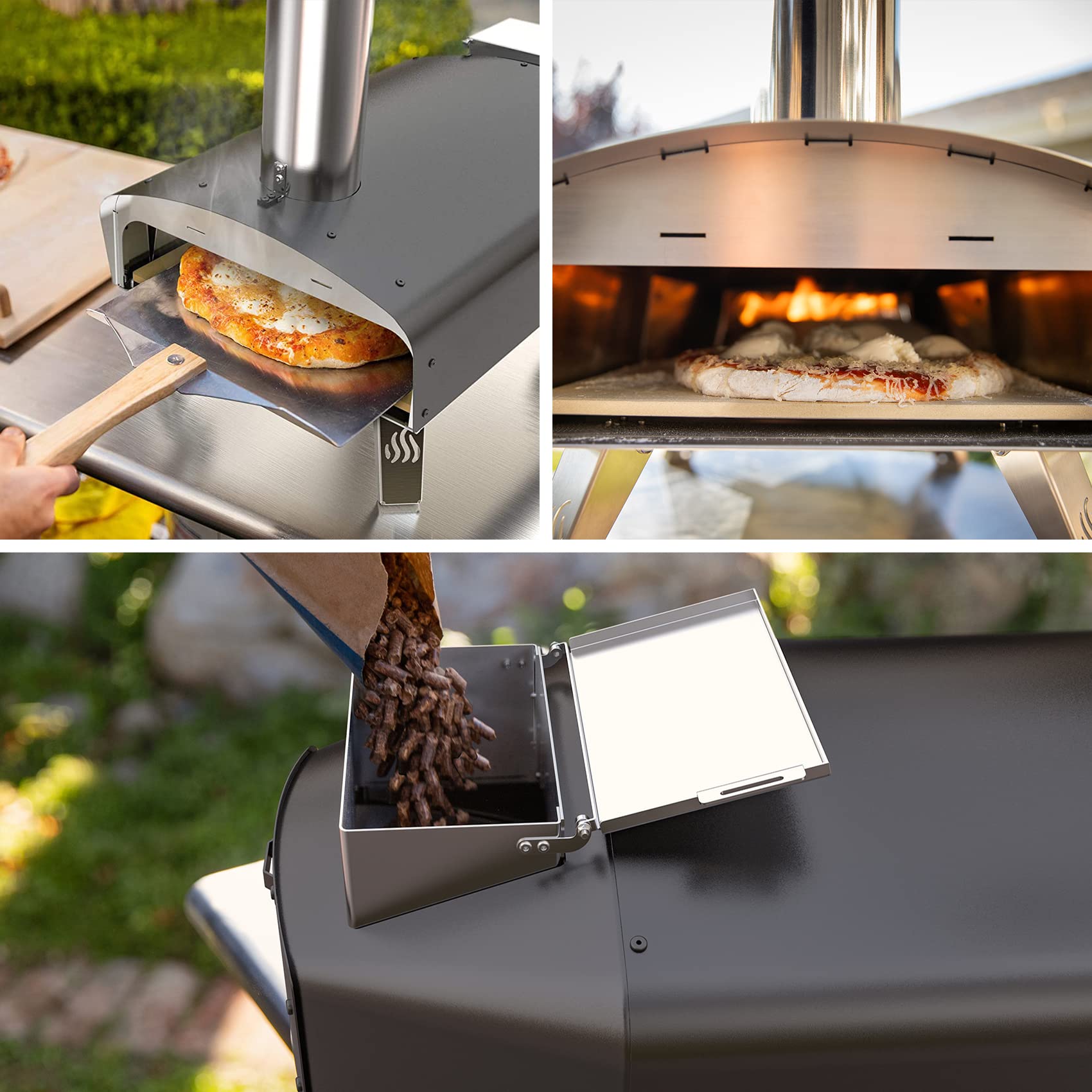 Mimiuo Portable Wood Pellet Pizza Oven with 13