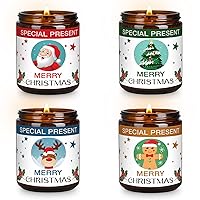 Christmas Candle Set Scented Candle Gift Set, 4 Pack 28 oz Christmas Scented Candles Over 180 Hours of Burn Time Christmas Candle Gift Set for Women and Men