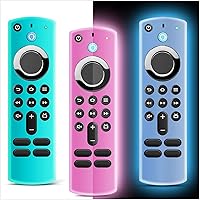 (3 Pack) ONEBOM Silicone Protective Remote Case Cover, Silicone Cover Skin| Glow in The Dark(Glow Pink&Glow Blue&Sky Blue)
