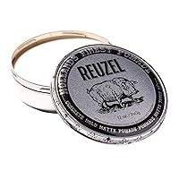 REUZEL Concrete Matte Pomade, Strong All Day Hold, Water Soluble Styling, No Shine and Flake Free, Easy To Wash Out, For All Hairstyles, 12 oz