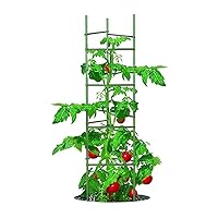 Tomato Cage 5ft 6-Pack Large Tall Tomato Cages Tomato Stakes Plants Supports Garden Stakes,40 Clips and Plant Ties Include, Green